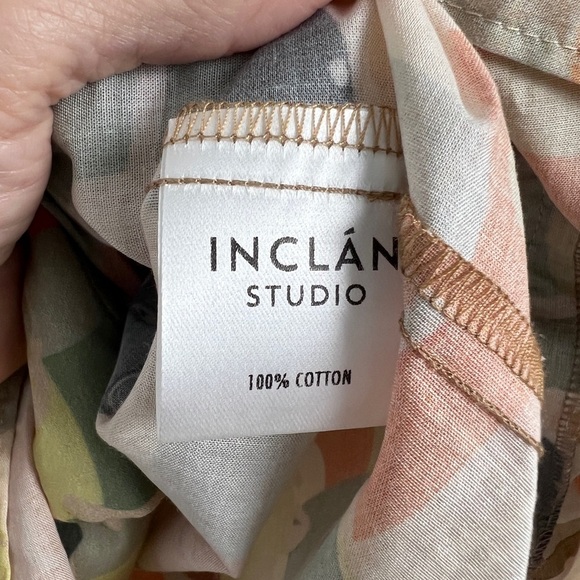 NEW Inclan Studio Windsor 100% Cotton Colorful Abstract Print Shift Dress M & L - Picture 13 of 14